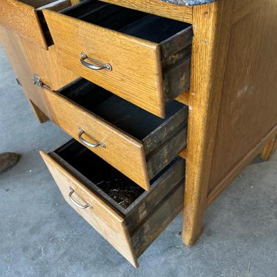 Lot 298 Oak Hoosier Kitchen Cabinet