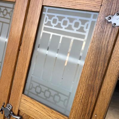 Lot 298 Oak Hoosier Kitchen Cabinet
