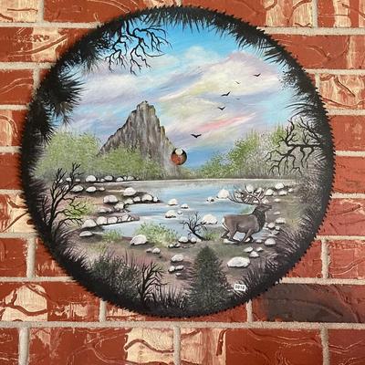 Deer scene on saw blade