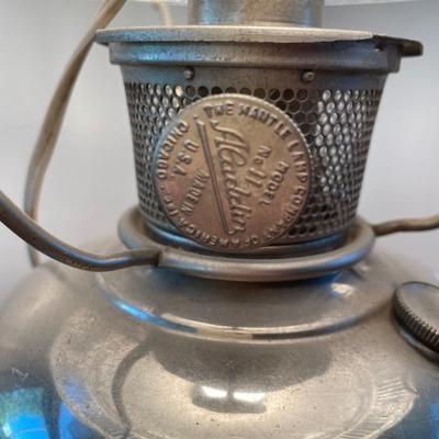 B&H Bradley Hubbard converted oil lamp w/frosted shade
