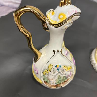 Beautiful Victorian Oil/Vinegar Salt and Pepper Set