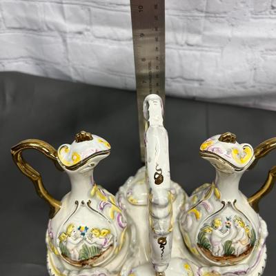 Beautiful Victorian Oil/Vinegar Salt and Pepper Set