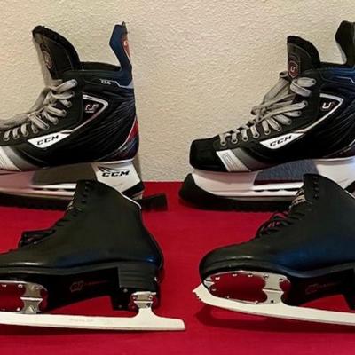 Two Pairs Of Men's Ice Skates