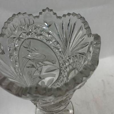 Tall Vintage HOFBAUER "BYRDES" Vase 10” High - Stunning Lead Crystal