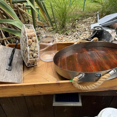 Home Decor Lot with Wooden Trays
