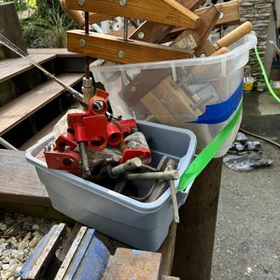 Vise & Large lot of Clamps
