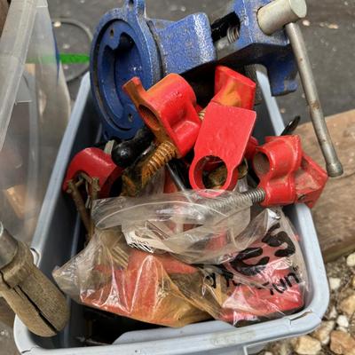 Vise & Large lot of Clamps
