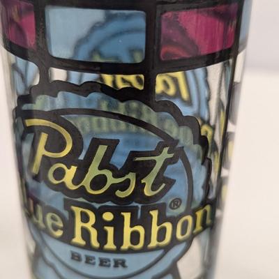 Anchor Hocking Stained Glass Style Logo Beer Glasses - Set Of Three