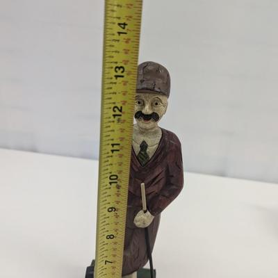 Vintage Hand Carved Wooden Golfer