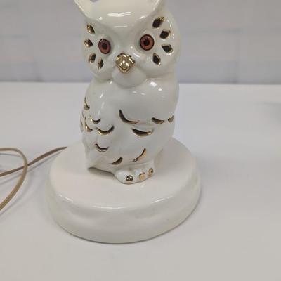 Light Up Ceramic Owl Table Lamp