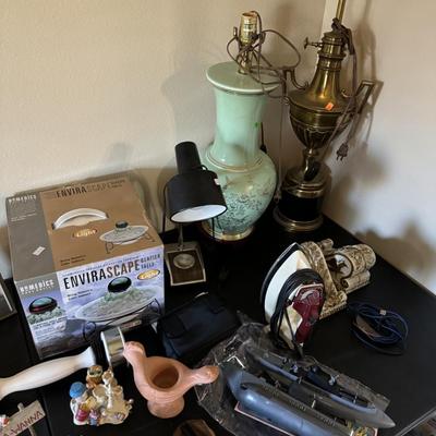 MENS BEDROOM TABLE LOT - BLACK TABLE NOT INCLUDED