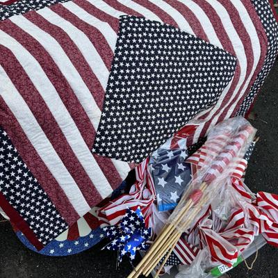 Patriot Flag Lot & Mini Wall Quilt Decor