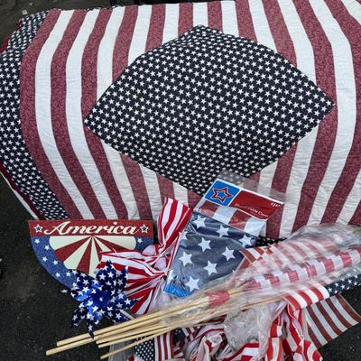 Patriot Flag Lot & Mini Wall Quilt Decor