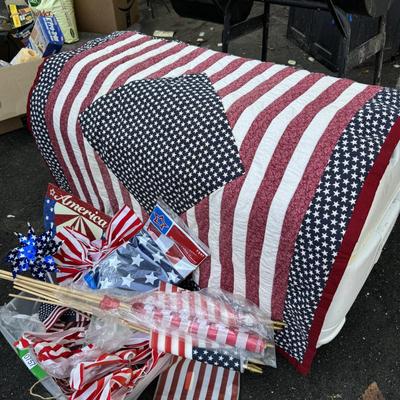 Patriot Flag Lot & Mini Wall Quilt Decor