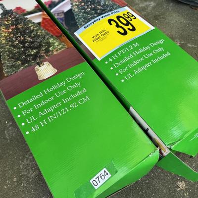 Two 48” Yule Rite Fiber Optic Holographic Trees