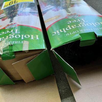 Two 48” Yule Rite Fiber Optic Holographic Trees