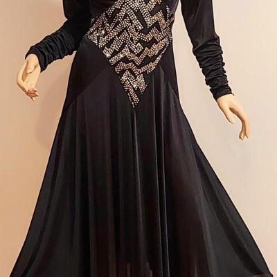 Vtg Hersey Silky Heavy Emmbellished dress