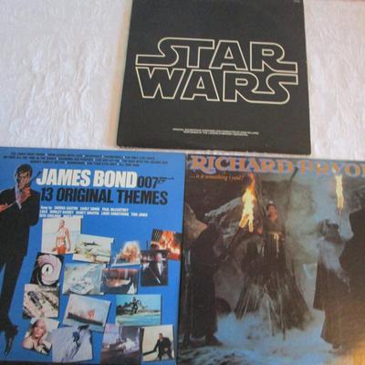LP vinyl albums, Star Wars sound track, James Bond Themes, Richard Pryor