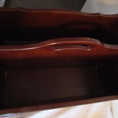 Vintage wood magazine rack