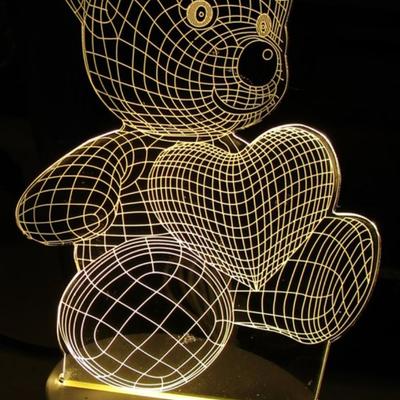 USB Bear Light, appears 3D when lighted
