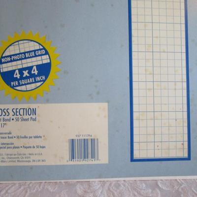 New sketching pad with pencils, graph paper 11" x 17", pkg of 10 white professional cap erasers