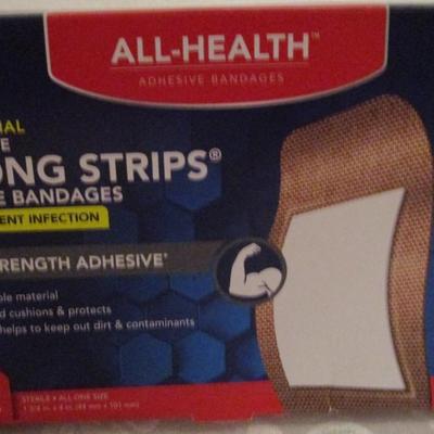3 boxes bandages, lens cloth, extra absorbent abdominal pad