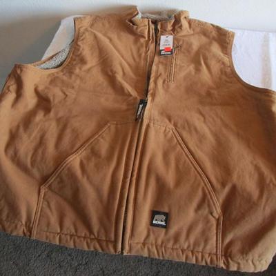 Berne 3XL men's denim fleece-lined vest