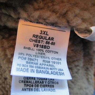 Berne 3XL men's denim fleece-lined vest