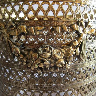Gold-look tissue box holder & round trash can cover
