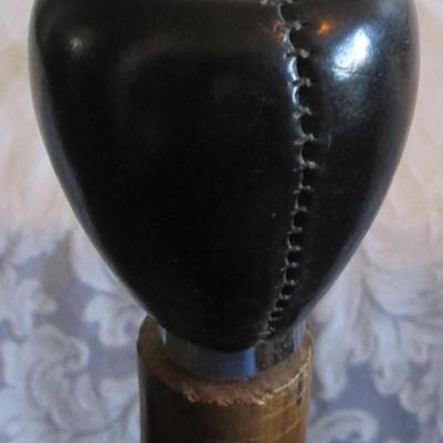 Wood cane with Porsche shifter as handle and matching whistle