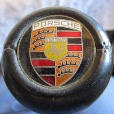 Wood cane with Porsche shifter as handle and matching whistle