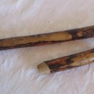 Wood cane with Porsche shifter as handle and matching whistle