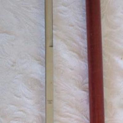 Wood cane with brass miner's head and sword inside