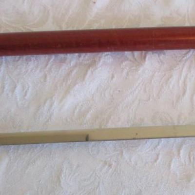 Wood cane with brass miner's head and sword inside