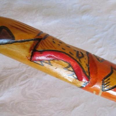 Wood carved Mexican walking stick