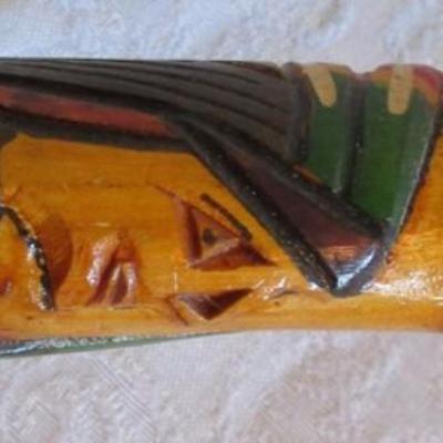 Wood carved Mexican walking stick