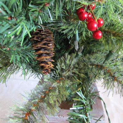 Lighted Christmas Tree with Ceramic pot