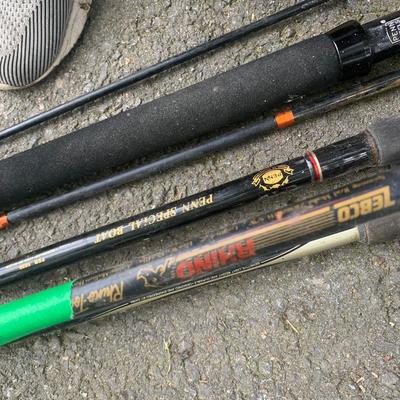 Fishing Poles Lot - Penn Diawa Some Guides Missing