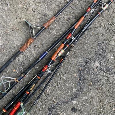 Fishing Poles Lot - Penn Diawa Some Guides Missing