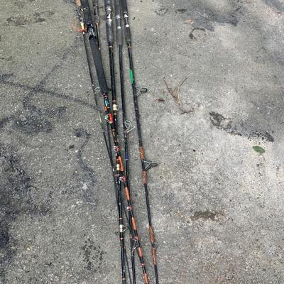 Fishing Poles Lot - Penn Diawa Some Guides Missing