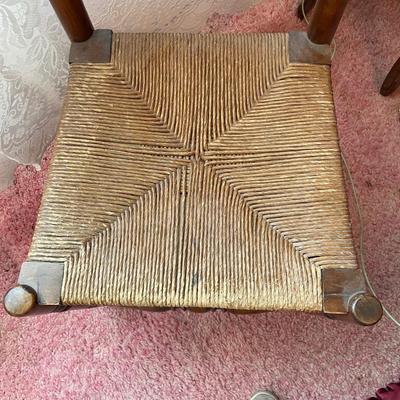 Ladder back chair with caned reed seat