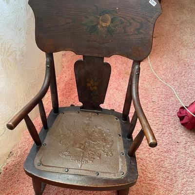 Antique wooden rocking chair
