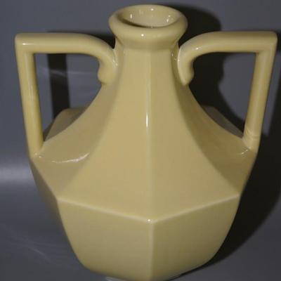 ABINGTON YELLOW PANELLED HANDED VASE STAMPED #11