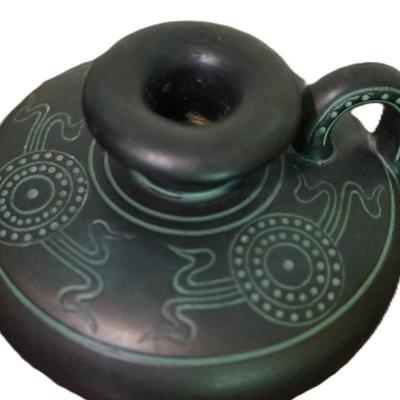 NORSE POTTERY HANDLED CANDLE HOLDER #66