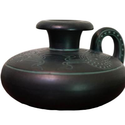 NORSE POTTERY HANDLED CANDLE HOLDER #66
