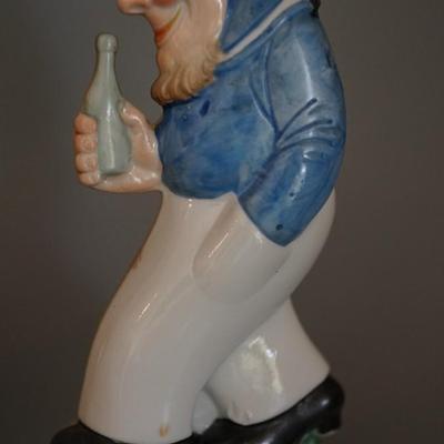 ANTIQUE PORCELAIN CHARACTER LIQUOR FLASKS SAILOR AND FLAPPER -JAPAN MANUFACTURER