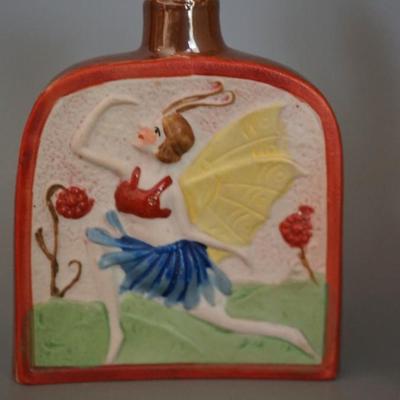 ANTIQUE PORCELAIN CHARACTER LIQUOR FLASKS SAILOR AND FLAPPER -JAPAN MANUFACTURER