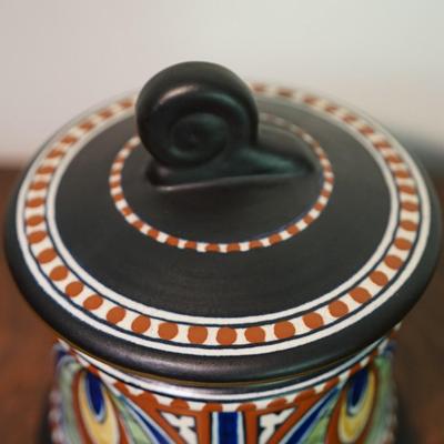 GOUDA HOLLAND POTTERY COVERED JAR HUMIDOR
