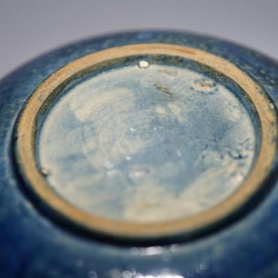 RARE PAULINE POTTERY OF EDGERTON , WI POT W/ UNDERGLAZED BUTTERFLY STAMPED ON BASE
