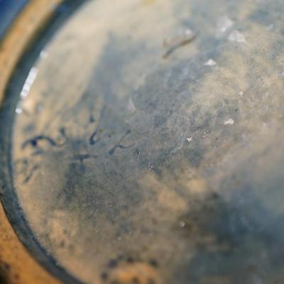 RARE PAULINE POTTERY OF EDGERTON , WI POT W/ UNDERGLAZED BUTTERFLY STAMPED ON BASE